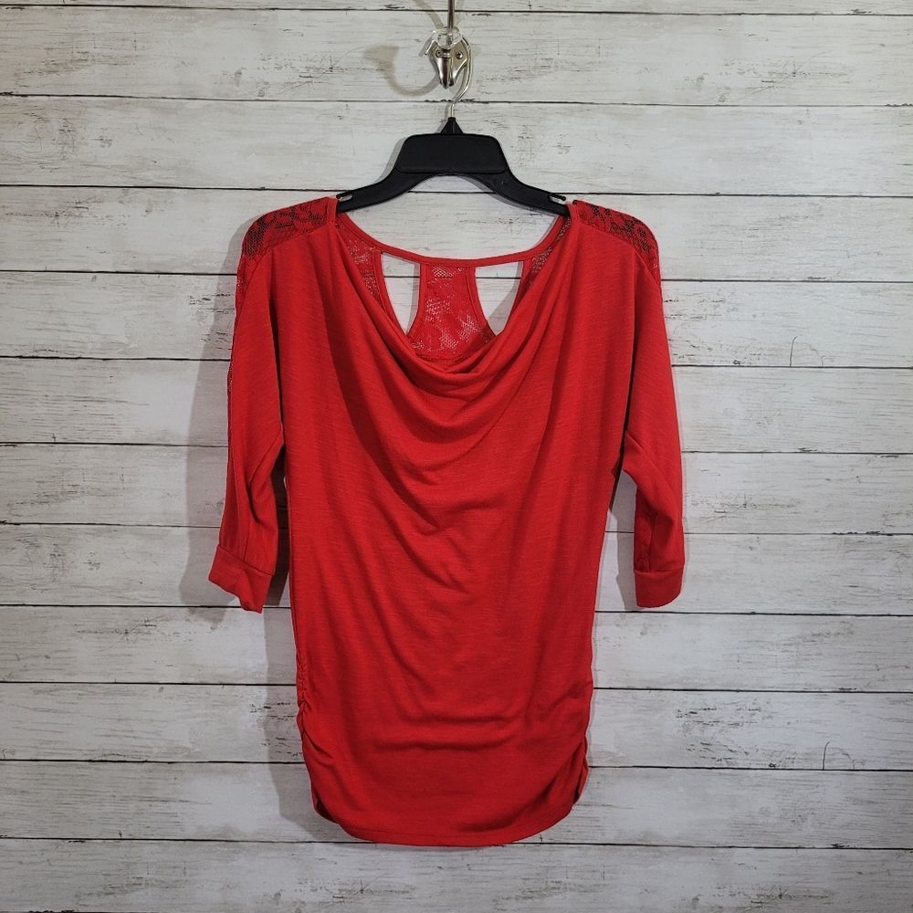 NoBo Juniors Cowl Neck Lace Back & Sleeves Size Small